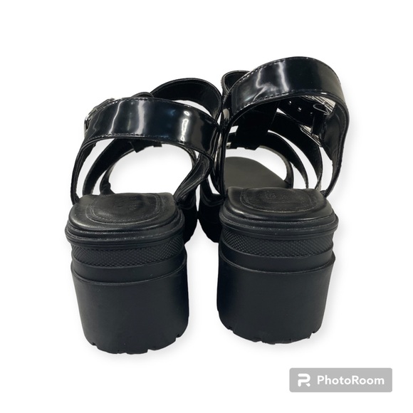 ASOS Hollis Huarache Y2K Chunky Fisherman Mid Heeled Strappy Sandals Black W9 - Picture 6 of 7